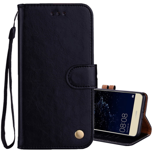 For Huawei P10 Lite Business Style Oil Wax Texture Horizontal Flip Leather Case with Holder & Card Slots & Wallet (Black) - Huawei Cases by buy2fix | Online Shopping UK | buy2fix