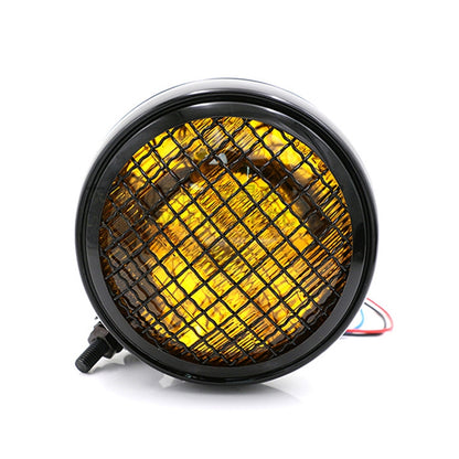 Motorcycle Black Shell Harley Headlight Retro Lamp LED Light Modification Accessories (Yellow) - Headlights by buy2fix | Online Shopping UK | buy2fix