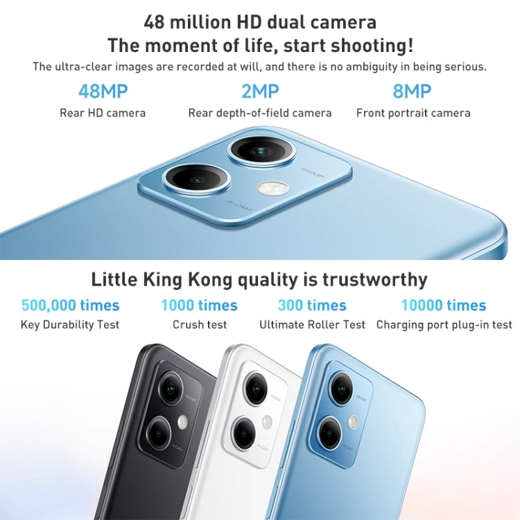 Xiaomi Redmi Note 12 5G, 48MP Camera, 6GB+128GB, Dual Back Cameras, 5000mAh Battery, Side Fingerprint Identification, 6.67 inch MIUI 13 Qualcomm Snapdragon 4 Gen1 Octa Core up to 2.0GHz, Network: 5G, Dual SIM, IR, Not Support Google Play(White) - Xiaomi Redmi by Xiaomi | Online Shopping UK | buy2fix