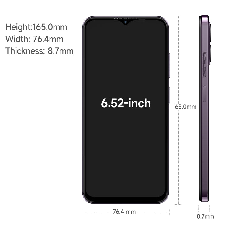 [HK Warehouse] Ulefone Note 16 Pro, 8GB+256GB, Dual Back Cameras, Face ID & Side Fingerprint Identification, 4400mAh Battery, 6.52 inch Android 13 Unisoc T606 Octa Core up to 1.6GHz, Network: 4G, Dual SIM, OTG (Purple) - Ulefone by Ulefone | Online Shopping UK | buy2fix