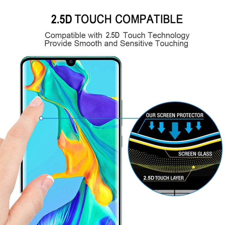 Edge Glue 3D Curved Edge Full Screen Tempered Glass Film for Huawei P30 Pro(Black) - Huawei Tempered Glass by buy2fix | Online Shopping UK | buy2fix