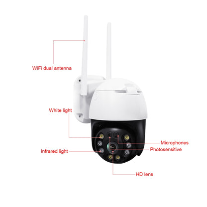 QX36 1080P 3.0MP 3.6mm Lens IP65 Waterproof PTZ 360 Degree Rotating WIFI Camera, Support Day and Night Full Color & Two-way Voice Intercom & Motion Humanoid Detection & Video Playback & 128GB TF Card, AU Plug - Security by buy2fix | Online Shopping UK | buy2fix