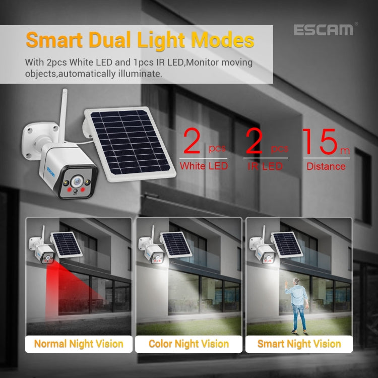 ESCAM QF320 HD 1080P 4G Solar Panel IP Camera, Support Night Vision & TF Card & PIR Motion Detection & Two Way Audio - Dome Camera by ESCAM | Online Shopping UK | buy2fix