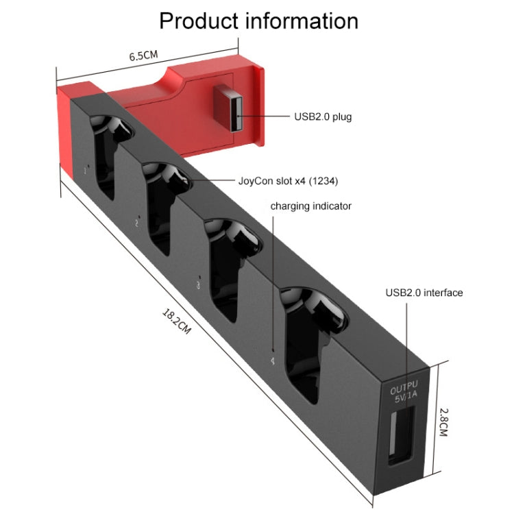 iPega PG-9186 Game Controller Charger Charging Dock Stand Station Holder with Indicator for Nintendo Switch Joy-Con - Toys & Hobbies by ipega | Online Shopping UK | buy2fix