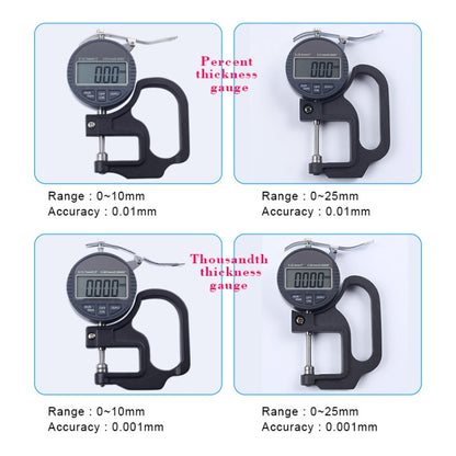 0-25mm Range 30mm Probe Digital Display Percentage Thickness Gauge - Consumer Electronics by buy2fix | Online Shopping UK | buy2fix