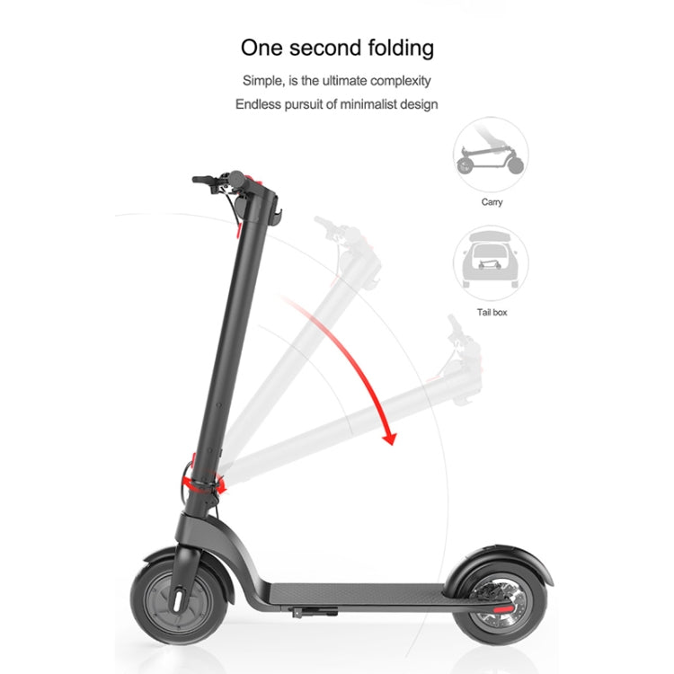 [EU Warehouse] X7 Outdoor Waterproof Foldable Off-road Scooter with 10 inch Vacuum Tires & LCD Display & LED Lights & 6.4AH Lithium Battery, Load-bearing: 20-100kg (Black) - Electric Scooters by buy2fix | Online Shopping UK | buy2fix