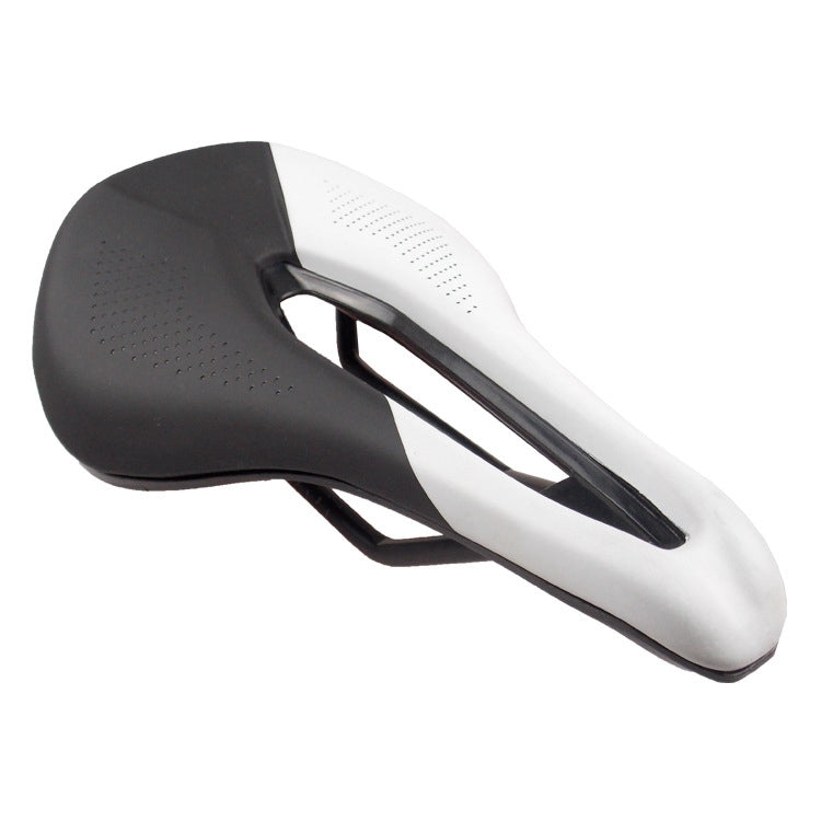 BIKERSAY SZ001 Bicycle PU Leather Saddle Seat (Black White) - Bicycle Saddle by BIKERSAY | Online Shopping UK | buy2fix