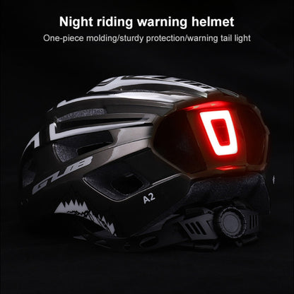 GUB A2 Unisex Bicycle Helmet With Tail Light(Grey White) - Protective Helmet & Masks by GUB | Online Shopping UK | buy2fix