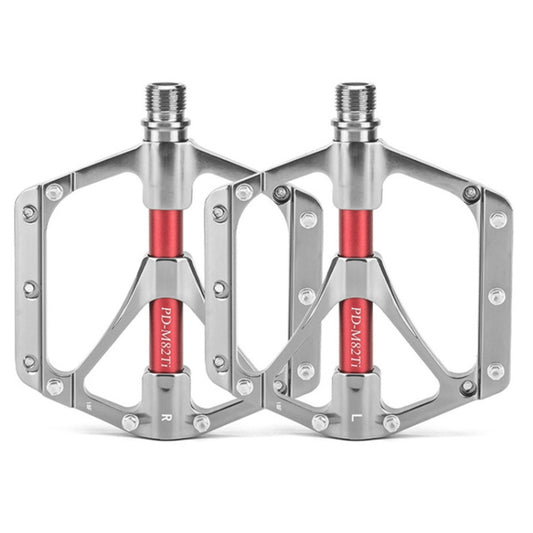 PROMEND PD-M82-TI 1 Pair Mountain Bicycle Titanium Alloy Shaft 3-Bearings Wide Pedals (Silver) - Outdoor & Sports by PROMEND | Online Shopping UK | buy2fix