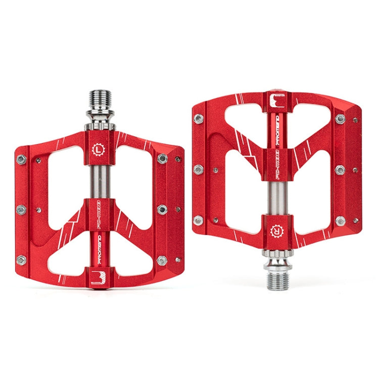PROMEND PD-M88 1 Pair Mountain Bicycle Aluminum Alloy 3-Bearings Pedals (Red) - Outdoor & Sports by PROMEND | Online Shopping UK | buy2fix