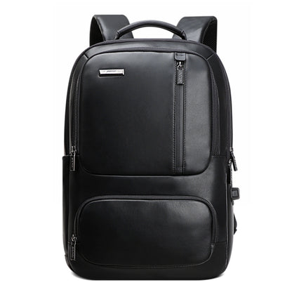 Bopai 851-024011 Top-grain Leather Business Breathable Anti-theft Man Backpack, Size: 28x18x42cm(Black) - Backpack by Bopai | Online Shopping UK | buy2fix