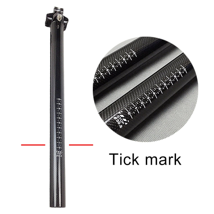 TOSEEK 3K Carbon Fiber Mountain Bike Road Bike Bicycle Seat Tube Seatpost Seat Fitting Seat Pole Bicycle Fittings, Size: 31.6x400mm - Bicycle Seat Posts by TOSEEK | Online Shopping UK | buy2fix