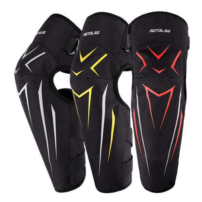 MOTOLSG 2 in 1 Knee Pads Motorcycle Bicycle Riding Warm Fleece Soft Protective Gear with CE Protector (Black Red) - Protective Gear by MOTOLSG | Online Shopping UK | buy2fix