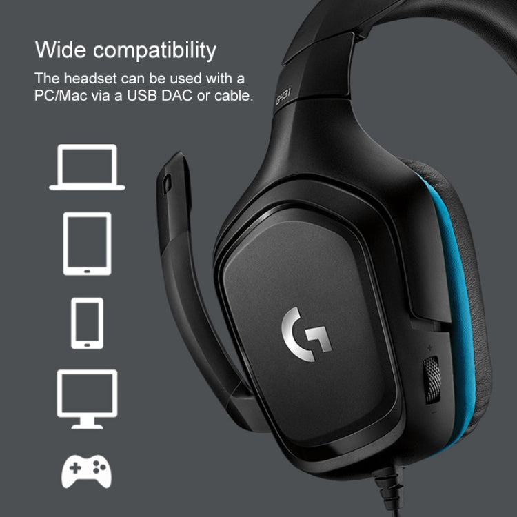 Logitech G431 Dolby 7.1 Surround Sound Stereo Folding Noise Reduction Competition Gaming Headset - Multimedia Headset by Logitech | Online Shopping UK | buy2fix