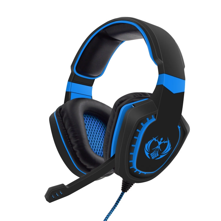 SADES AH-28 3.5mm Plug Wire-controlled Noise Reduction E-sports Gaming Headset with Retractable Microphone, Cable Length: 2m(Black Blue) - Multimedia Headset by SADES | Online Shopping UK | buy2fix