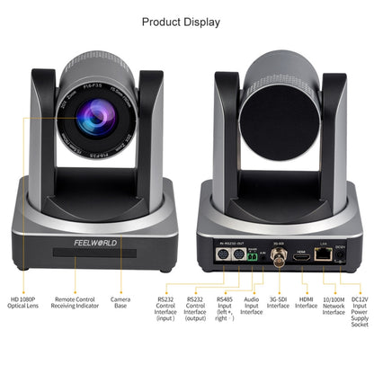 FEELWORLD POE20X Simultaneous 20X Optical Zoom Live Streaming PTZ Camera, EU and US Plug - HD Camera by FEELWORLD | Online Shopping UK | buy2fix