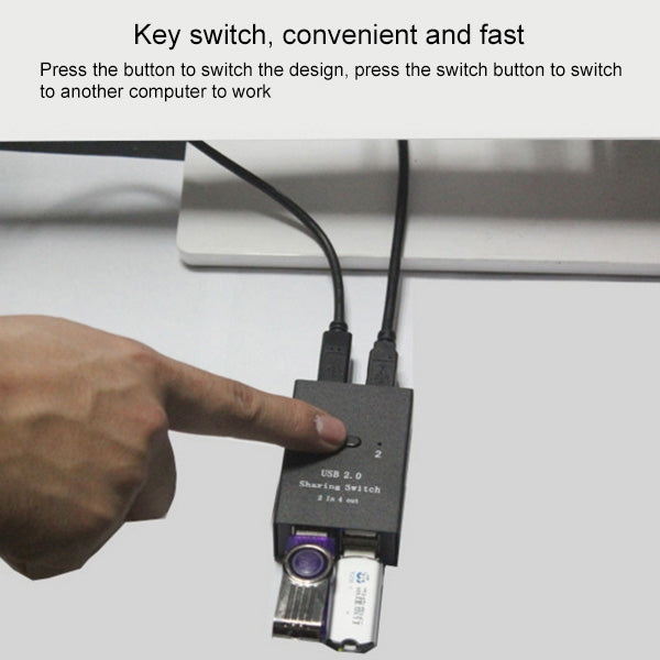 DY-B046 2 In 4 Out USB 2.0 Sharing Switch USB Flash Printer Adapter - Computer & Networking by buy2fix | Online Shopping UK | buy2fix