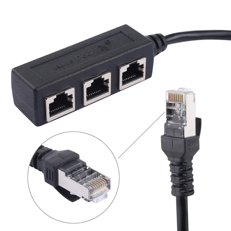 1 to 3 Socket LAN Ethernet Network RJ45 Plug Splitter Extender - Computer & Networking by buy2fix | Online Shopping UK | buy2fix