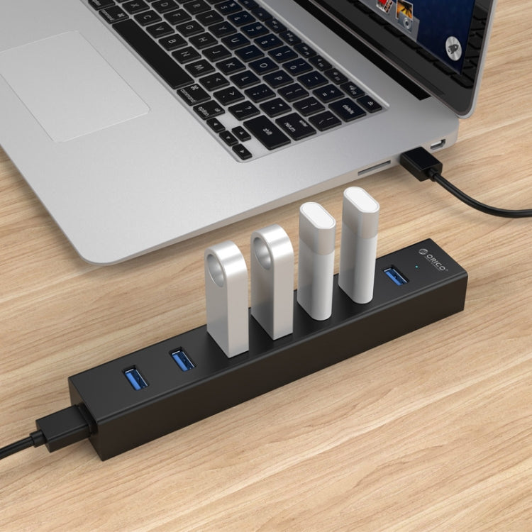 ORICO H7013-U3 ABS Material Desktop 7 Ports USB 3.0 HUB with 1m USB Cable(Black) - Computer & Networking by ORICO | Online Shopping UK | buy2fix