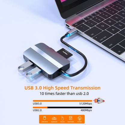 BYL-2112 5 in 1 USB-C / Type-C to USB Multifunctional Docking Station HUB Adapter - Computer & Networking by buy2fix | Online Shopping UK | buy2fix