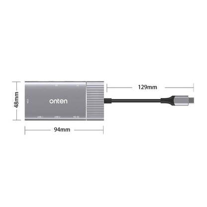 Onten 95113 8 In 1 USB 3.0 x2 + SD / TF + HDMI / VGA + 3.5mm Jack + Type-C / USB-C (PD 3.0) Multi-function HUB Converter Dock Station - Computer & Networking by Onten | Online Shopping UK | buy2fix