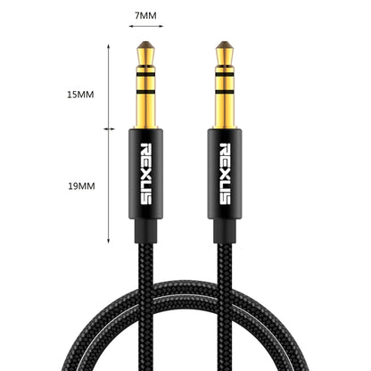 REXLIS 3629 3.5mm Male to Male Car Stereo Gold-plated Jack AUX Audio Cable for 3.5mm AUX Standard Digital Devices, Length: 1.8m - Aux Cable by REXLIS | Online Shopping UK | buy2fix