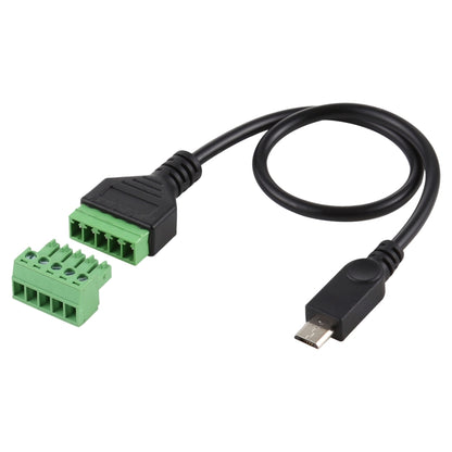 Micro USB Male to 5 Pin Pluggable Terminals Solder-free USB Connector Solderless Connection Adapter Cable, Length: 30cm -  by buy2fix | Online Shopping UK | buy2fix