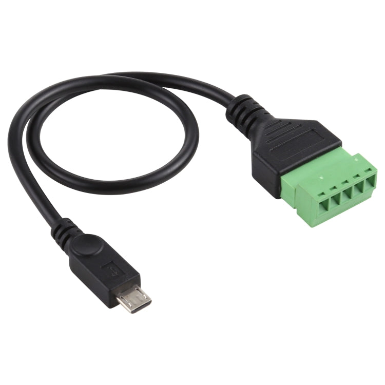 Micro USB Male to 5 Pin Pluggable Terminals Solder-free USB Connector Solderless Connection Adapter Cable, Length: 30cm -  by buy2fix | Online Shopping UK | buy2fix