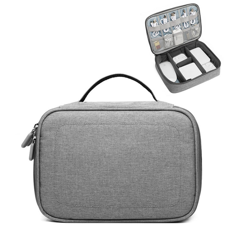 Multi-function Headphone Charger Data Cable Storage Bag, Single Layer Storage Bag, Size: 23x16x7cm(Grey) - Other by buy2fix | Online Shopping UK | buy2fix