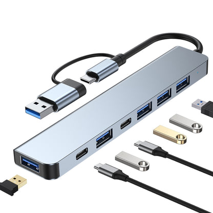 7 in 1 USB 3.0 and Type-C / USB-C to USB 3.0 USB 2.0 HUB Adapter - Computer & Networking by buy2fix | Online Shopping UK | buy2fix