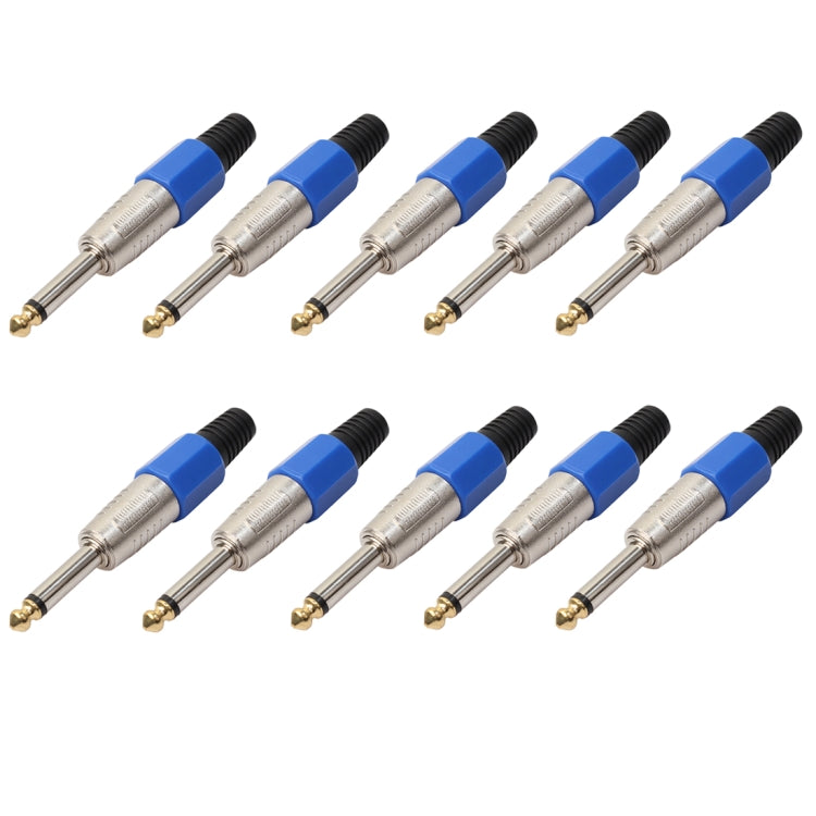 10 PCS 6.35 Gold-plating Mono Microphone Audio Plug - Consumer Electronics by buy2fix | Online Shopping UK | buy2fix