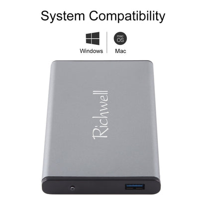 Richwell SATA R2-SATA-500GB 500GB 2.5 inch USB3.0 Super Speed Interface Mobile Hard Disk Drive(Grey) - External Hard Drives by Richwell | Online Shopping UK | buy2fix