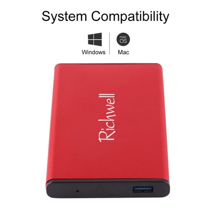 Richwell SATA R2-SATA-500GB 500GB 2.5 inch USB3.0 Super Speed Interface Mobile Hard Disk Drive(Red) - External Hard Drives by Richwell | Online Shopping UK | buy2fix