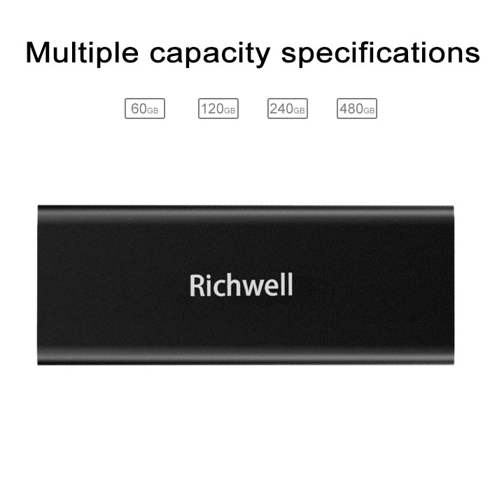 Richwell SSD R280-SSD-480GB 480GB Mobile Hard Disk Drive for Desktop PC(Black) - Computer & Networking by Richwell | Online Shopping UK | buy2fix