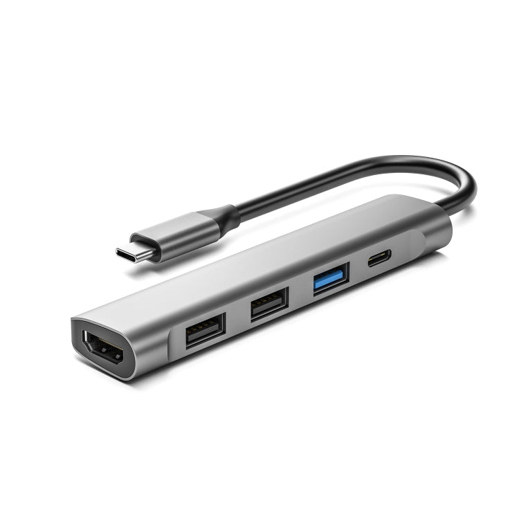 TC522 5 in 1 PD + HDMI + USB 3.0 + 2 x USB 2.0 to USB-C / Type-C HUB Adapter - Computer & Networking by buy2fix | Online Shopping UK | buy2fix