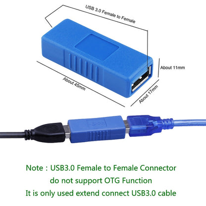 USB 3.0 Type A Female to Type A Female Connector AF Adapter Converter Extender for Laptop (Black) - Computer & Networking by buy2fix | Online Shopping UK | buy2fix