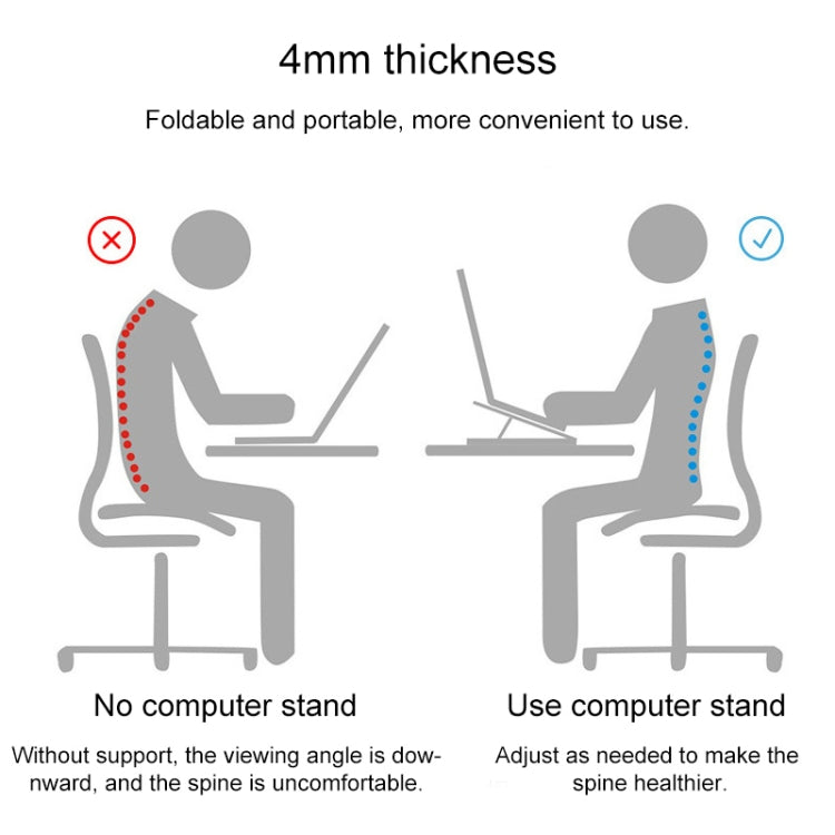 Portable Adjustable Laptop Stand Desktop Lifting Height Increase Rack Folding Heat Dissipation Holder, Style: Ordinary(Silver) - Computer & Networking by buy2fix | Online Shopping UK | buy2fix