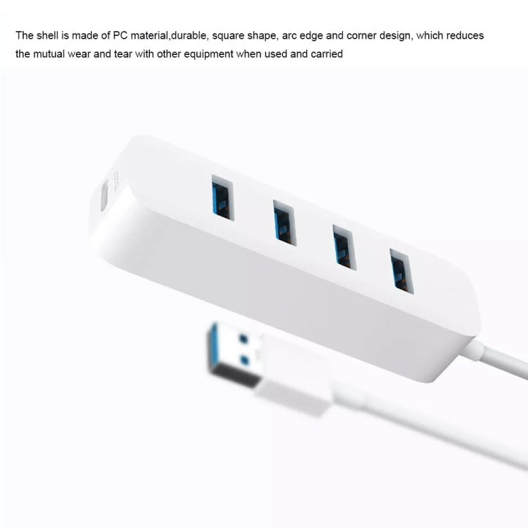 Original Xiaomi 4 Ports USB3.0 Hub with Stand-by Power Supply Interface USB Hub Extender Extension Connector Adapter(White) - Lan Cable and Tools by Xiaomi | Online Shopping UK | buy2fix