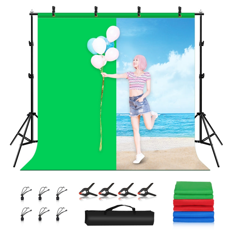 PULUZ 2x2m Photo Studio Background Support Stand Backdrop Crossbar Bracket Kit with Red / Blue / Green Backdrops -  by PULUZ | Online Shopping UK | buy2fix