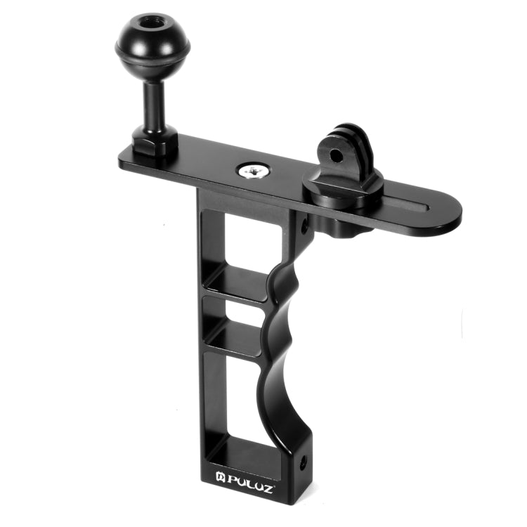 PULUZ CNC Aluminum Single Hand Diving Photography Bracket Handheld Holder, Compatible with DJI Osmo Action, GoPro NEW HERO /HERO7 /6 /5 /5 Session /4 Session /4 /3+ /3 /2 /1, Xiaoyi and Other Action Cameras, DSLR Cameras(Black) - Diving Accessories by PULUZ | Online Shopping UK | buy2fix