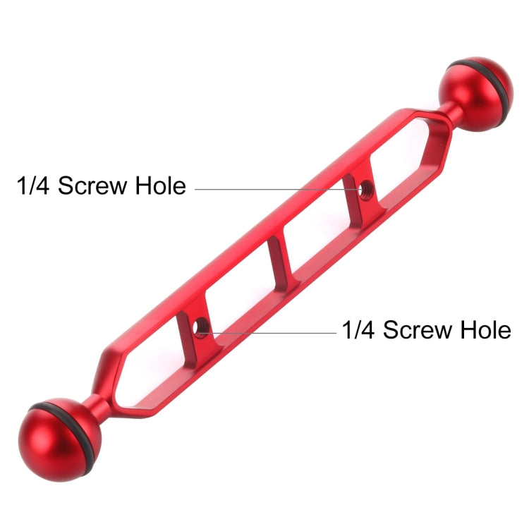 PULUZ 9.0 inch 22.8cm Aluminum Alloy Dual Balls Arm, Ball Diameter: 25mm(Red) - Camera Accessories by PULUZ | Online Shopping UK | buy2fix