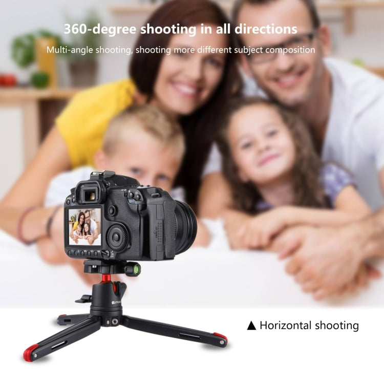 PULUZ Pocket Mini Metal Desktop Tripod Mount with 360 Degree Ball Head for DSLR & Digital Cameras, Adjustable Height: 11-21cm - Tripods by PULUZ | Online Shopping UK | buy2fix