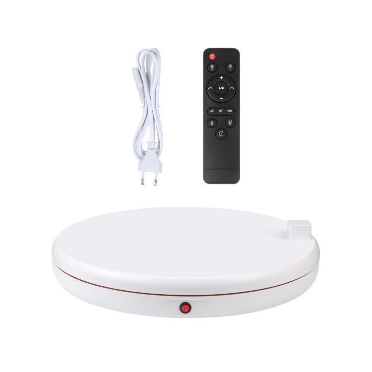 PULUZ 45cm Remote Control Adjusting Speed Rotating Turntable Display Stand with Power Socket, White, Load 100kg(EU Plug) -  by PULUZ | Online Shopping UK | buy2fix