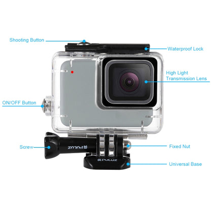 PULUZ 45m Underwater Waterproof Housing Diving Case for GoPro HERO7 Silver / HERO7 White, with Buckle Basic Mount & Screw(Transparent) - Waterproof Cases by PULUZ | Online Shopping UK | buy2fix