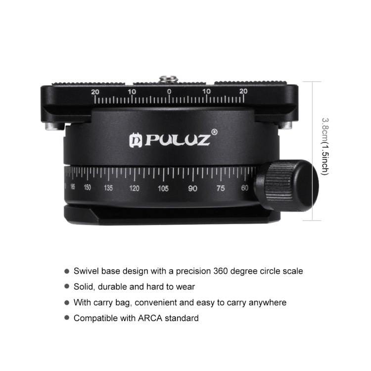 PULUZ Aluminum Alloy 360 Degree Rotation Panorama Ball Head with Quick Release Plate for Camera Tripod Head - Tripod Heads by PULUZ | Online Shopping UK | buy2fix