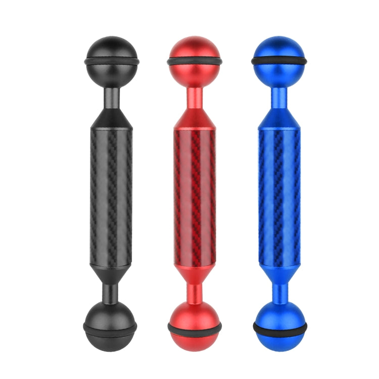 PULUZ 5 inch 13cm Length 20.8mm Diameter Dual Balls Carbon Fiber Floating Arm, Ball Diameter: 25mm(Black) - Diving Accessories by PULUZ | Online Shopping UK | buy2fix