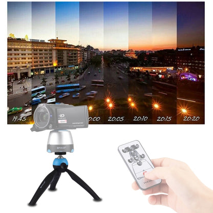 PULUZ Pocket Mini Tripod Mount with 360 Degree Ball Head & Phone Clamp for Smartphones(Blue) - Camera Accessories by PULUZ | Online Shopping UK | buy2fix
