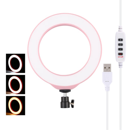 PULUZ 6.2 inch 16cm USB 3 Modes Dimmable LED Ring Vlogging Photography Video Lights with Tripod Ball Head(Pink) - Ring Light by PULUZ | Online Shopping UK | buy2fix