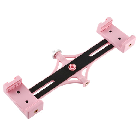 PULUZ Live Broadcast Dual Phone Brackets Horizontal Holder for iPhone, Galaxy, Huawei, Xiaomi, Sony and Other Smart Phones(Pink) - Consumer Electronics by PULUZ | Online Shopping UK | buy2fix