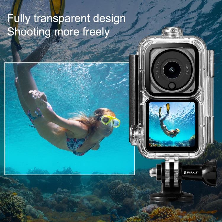 PULUZ 60m Waterproof Housing Diving Case for DJI Action 2 Camera Unit / Action 2 Power Combo / Action 2 Dual-Screen Combo(Transparent) - Case & Bags by PULUZ | Online Shopping UK | buy2fix